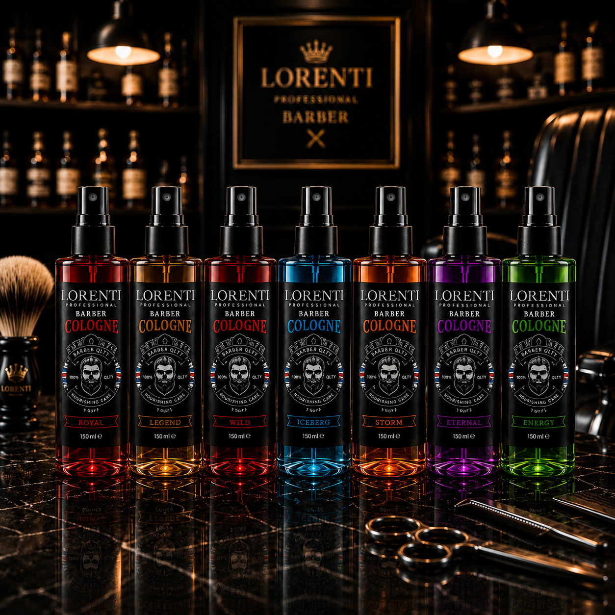 Lorenti Professional Barber Cologne 150ml – Premium Männer Duftspray | Royal, Legend, Wild, Iceberg, Storm, Eternal & Energy