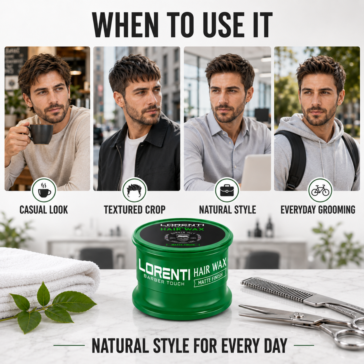 Lorenti Hair Wax Matte Finish – Mattes Haarwachs für Herren 150ml