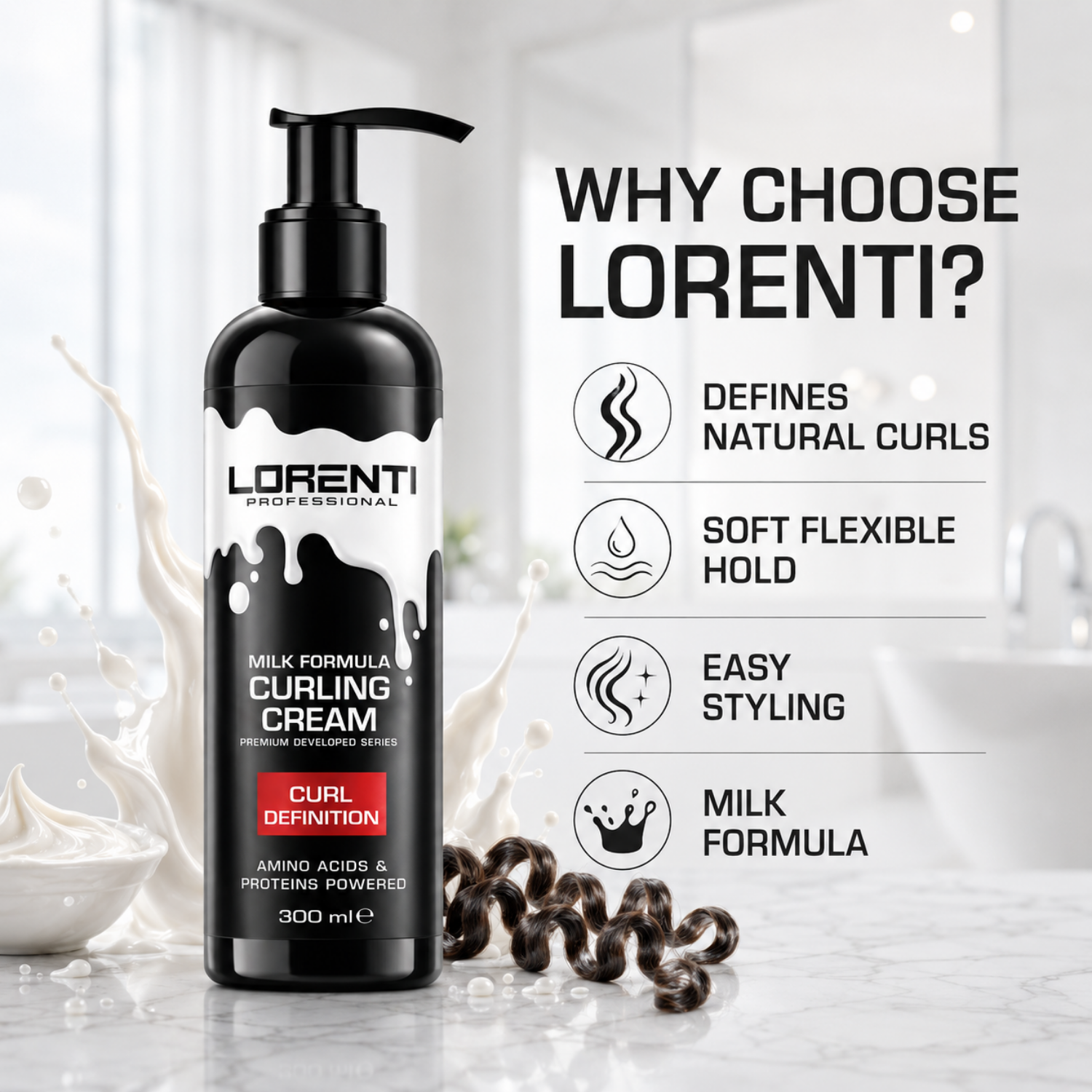 Lorenti Curling Cream 300 ml – Lockencreme für definierte Locken