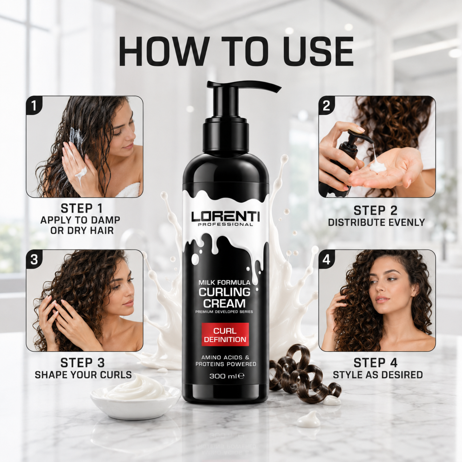Lorenti Curling Cream 300 ml – Lockencreme für definierte Locken