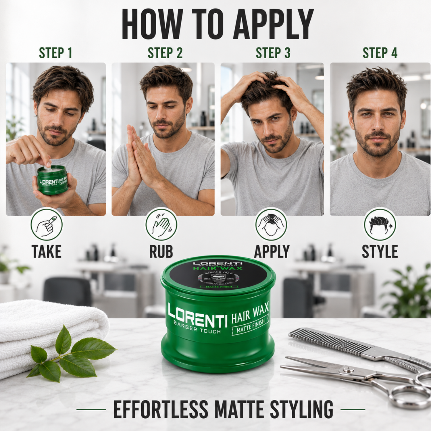 Lorenti Hair Wax Matte Finish – Mattes Haarwachs für Herren 150ml