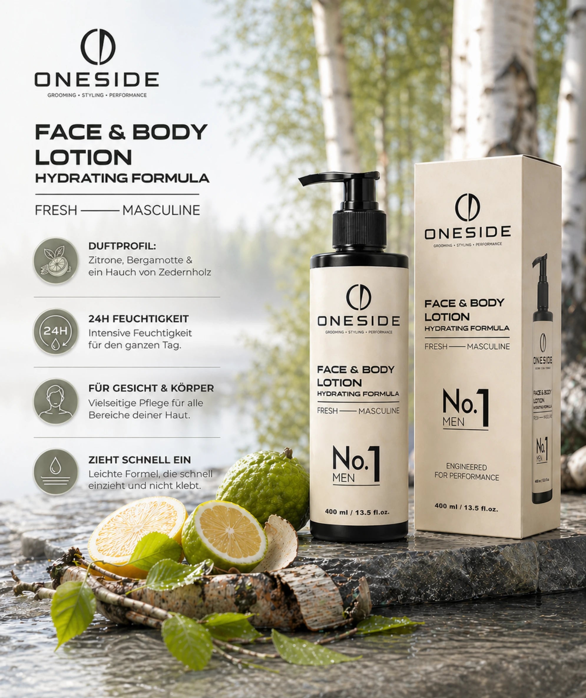 ONESIDE Face & Body Lotion No. 1 - Fresh Masculine
