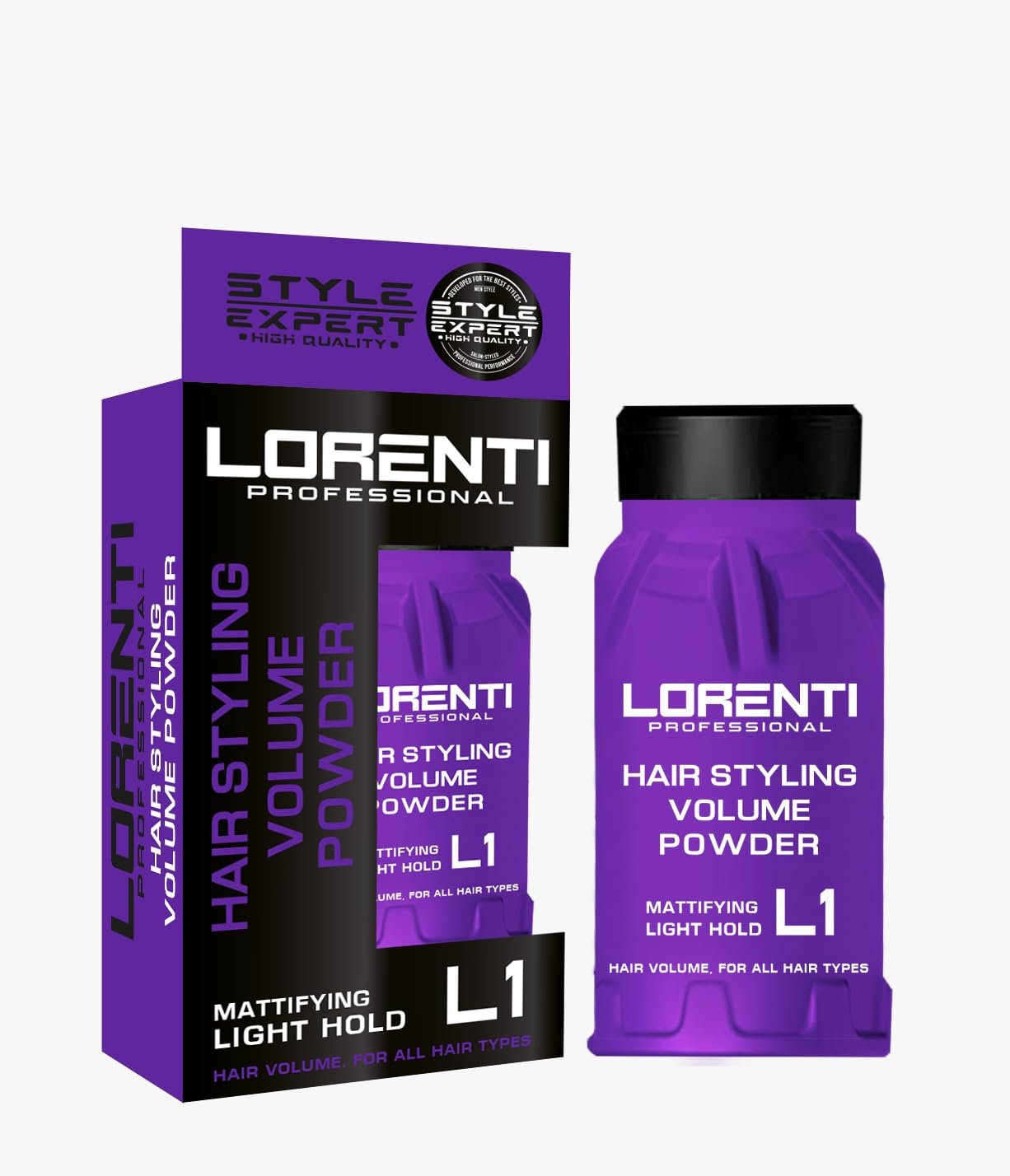 Lorenti Hair Styling Volume Powder L1 – Haarpuder 30 g – leichter Halt & mattes Finish – Volumenpuder für Männer & Frauen – Styling Powder für natürliches Volumen & Textur