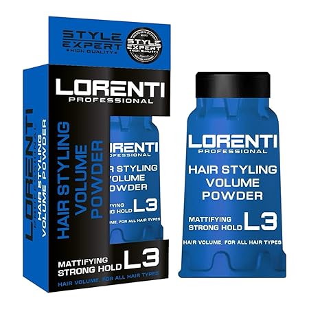 Lorenti Hair Styling Volume Powder L3 – Haarpuder 30 g – starker Halt & mattes Finish – Volumenpuder Männer & Frauen – Styling Powder für Struktur & Textur - Puderwachs