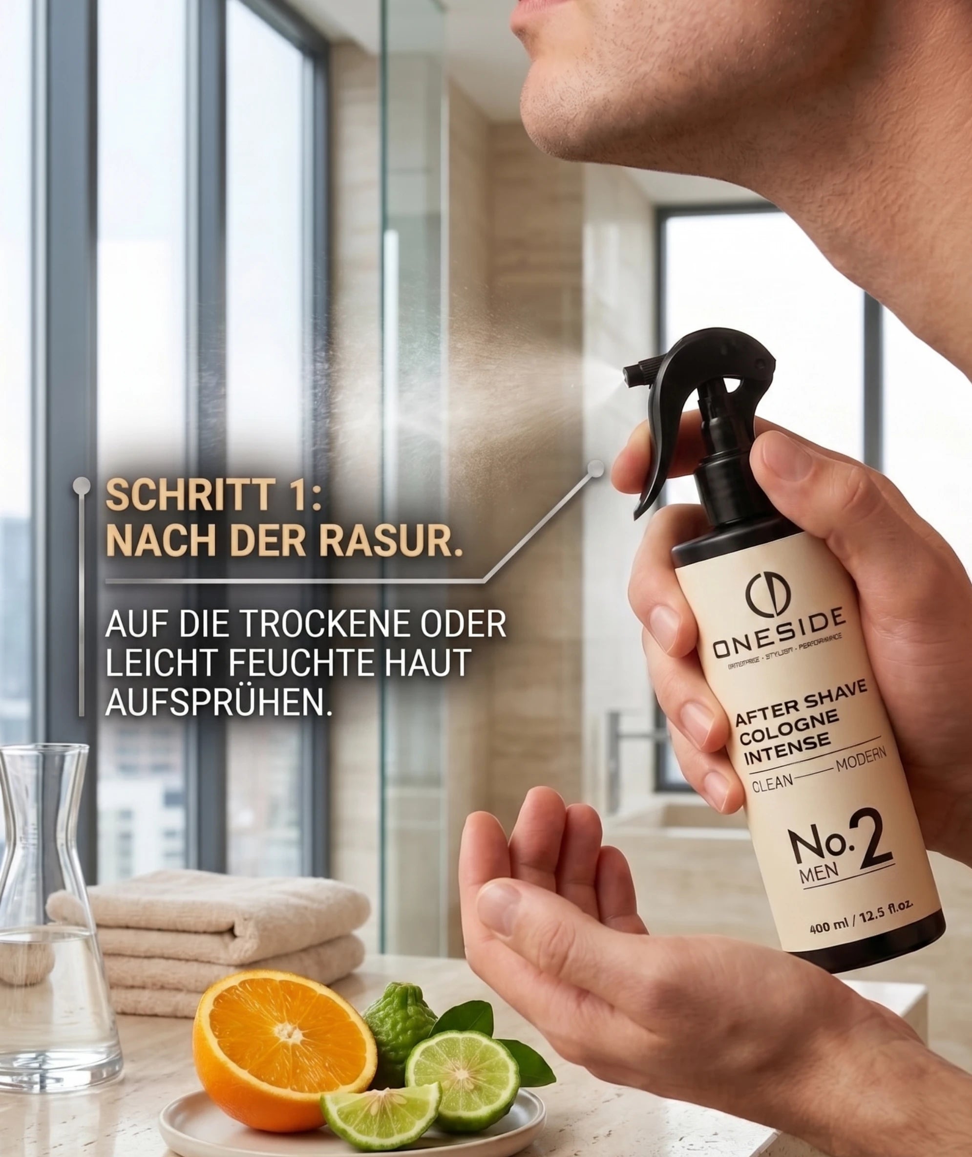 ONESIDE After Shave Cologne Intense No. 2 - Clean Modern