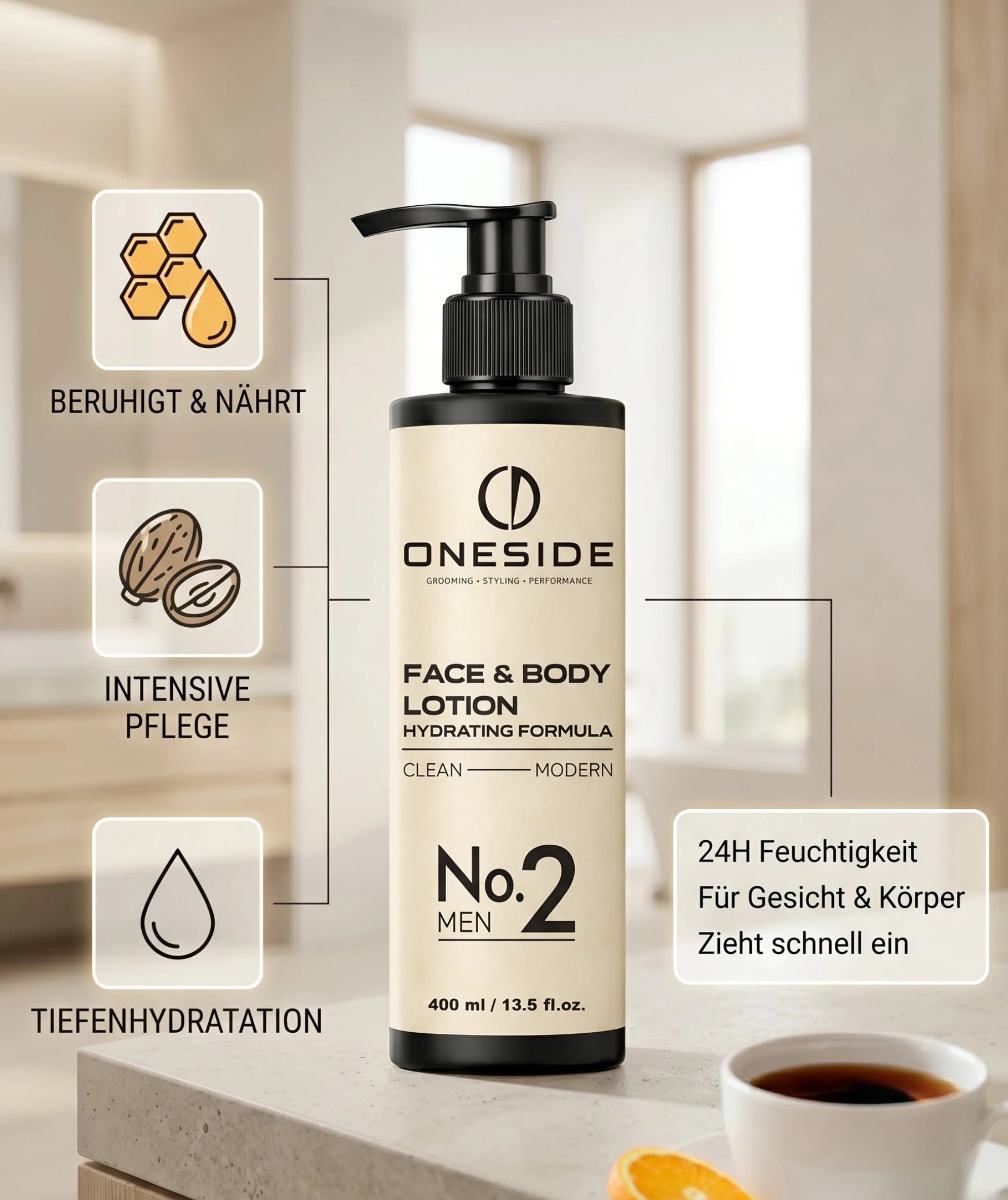 ONESIDE Face & Body Lotion No. 2 - Clean Modern