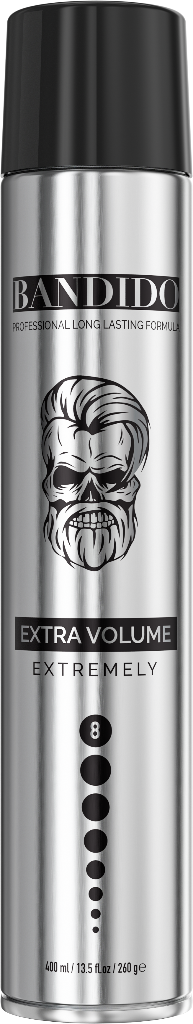 Bandido Hair Spray Extra Volume Haarspray Gold, Silver, Black 400ML & Coconut, Olive Oil Sheen Spray 500ML Herren