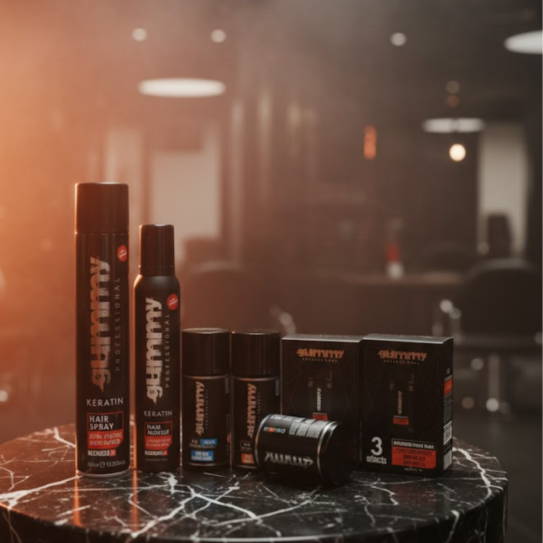 Gummy Hair Spray Ultra Strong 400ml, Hair Mousse Volume Build 225ml, No Touch Wax Dynamic & Matte 98g & Powder Wax Matte & Volume Effect 20g