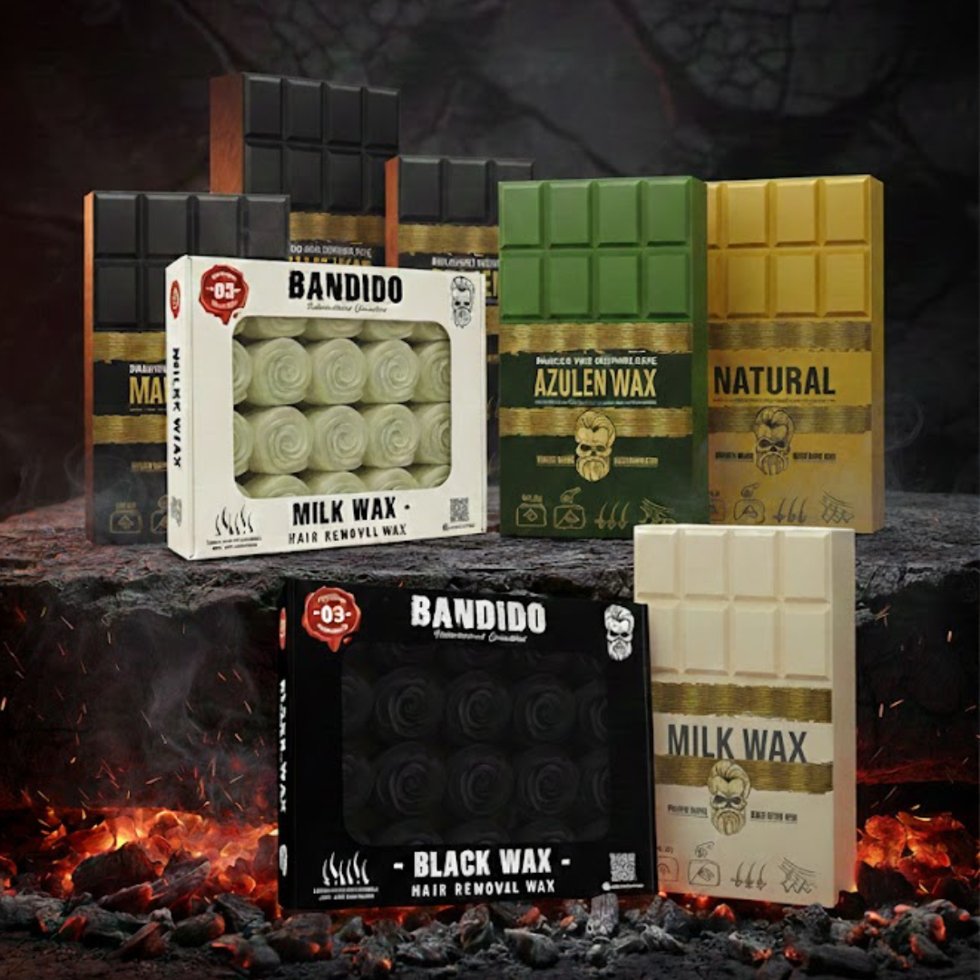 BANDIDO Hair Removal Wax, Unisex, 500g, Black, Milk, Azulen, Natural, 1300g  Milk & Black Rosenform