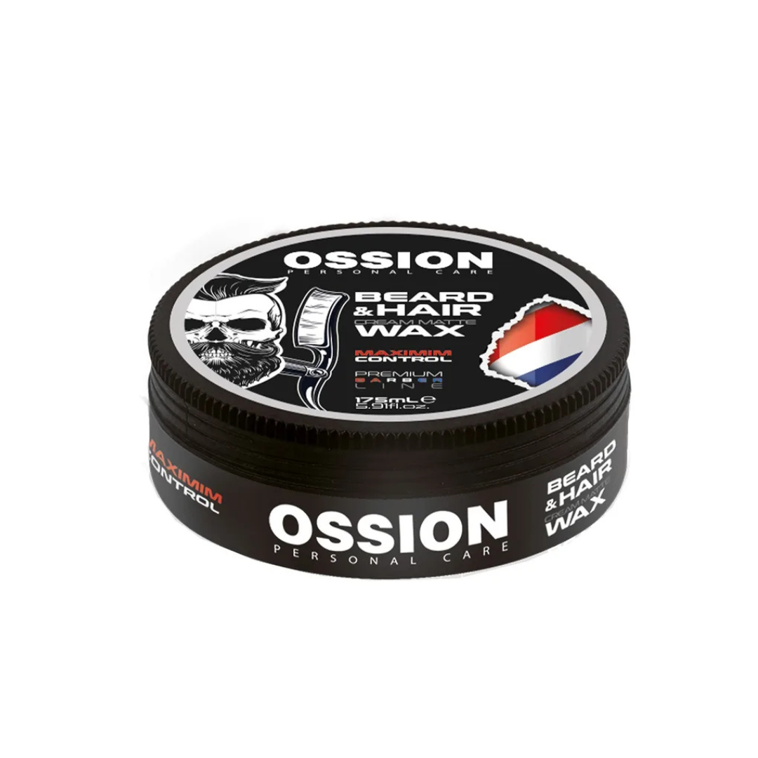 Ossion Beard & Hair Wax Maximum Control – Ultra Hold Styling Wax für Bart & Haare | 150 ml