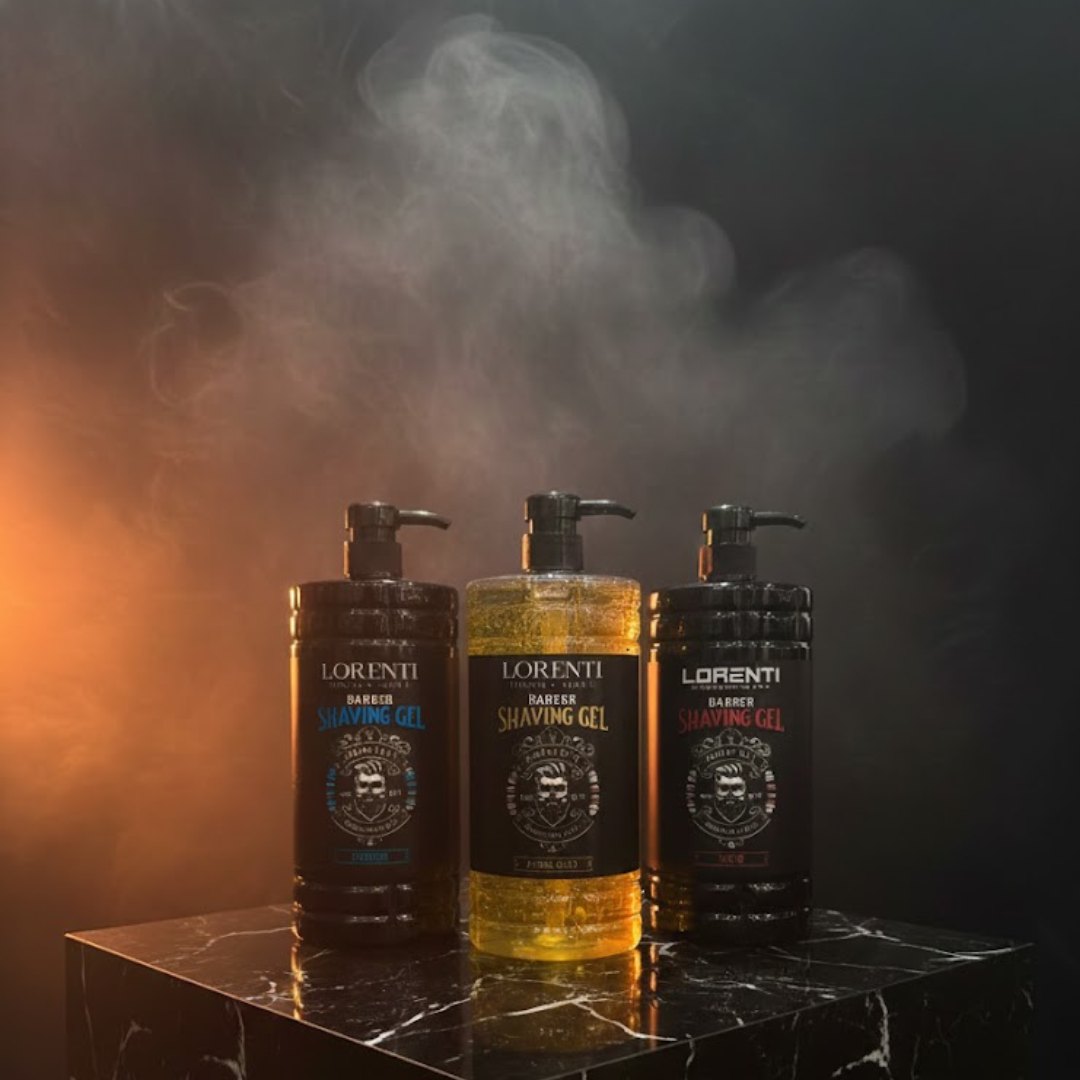 LORENTI TOKYO & SEOUL Barber Rasiergel Männer PRIME GOLD, ICEBERG, WILD 1000ml