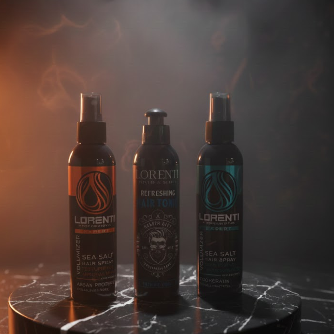 LORENTI TOKYO & SEOUL Sea Salt Spray Argan, Sea Salt Spray Pro Keratin & Hair Tonic Intense Cool, Hair Men 200ml