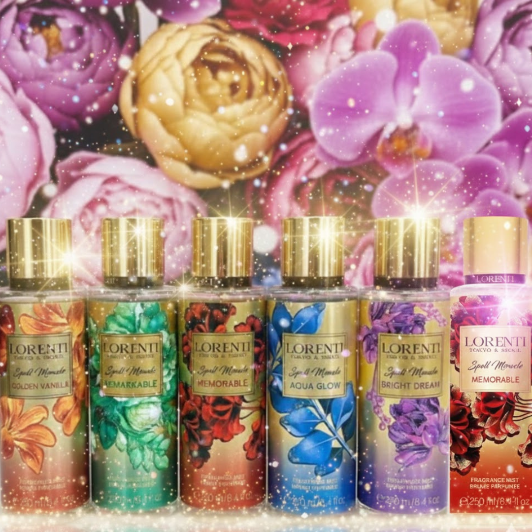 LORENTI TOKYO & SEOUL Body Mist Spray 250 ml Love Wonder, Bright Dream, Aqua Glow, Memorable, Remarkable, Golden Vanilla