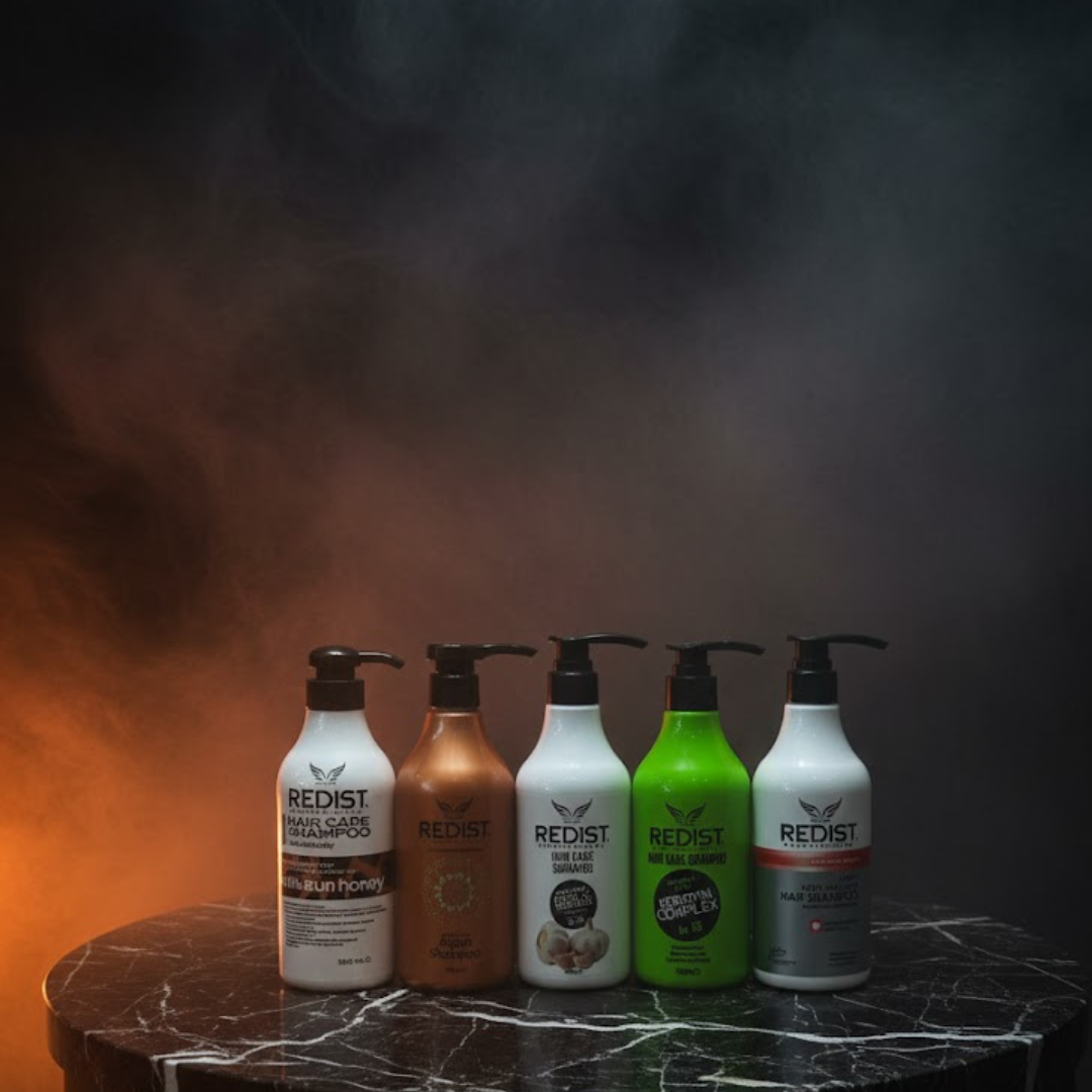 REDIST Professional Shampoo Kollektion – Keratin, Arganöl, Knoblauch, Biotin & Milk & Honey | Premium Haarpflege für Glanz, Stärke & gesundes Haar | 5 Varianten à 500 ml