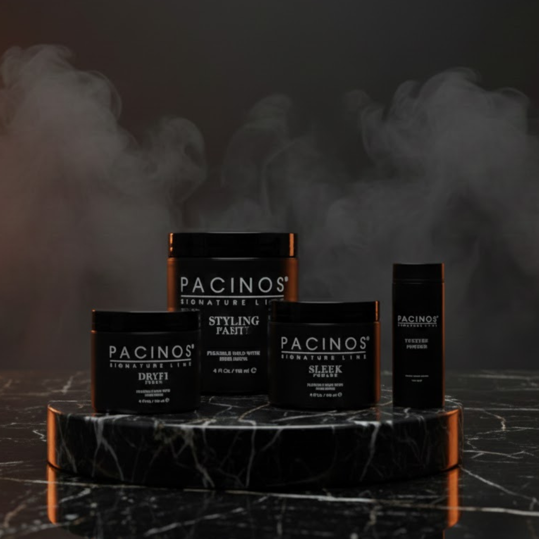 Pacinos Hair Powder Men 30gr, Sleek Pomade 118ml, Dryfi Matte Haarpaste 118ml, Styling Gel 500ml