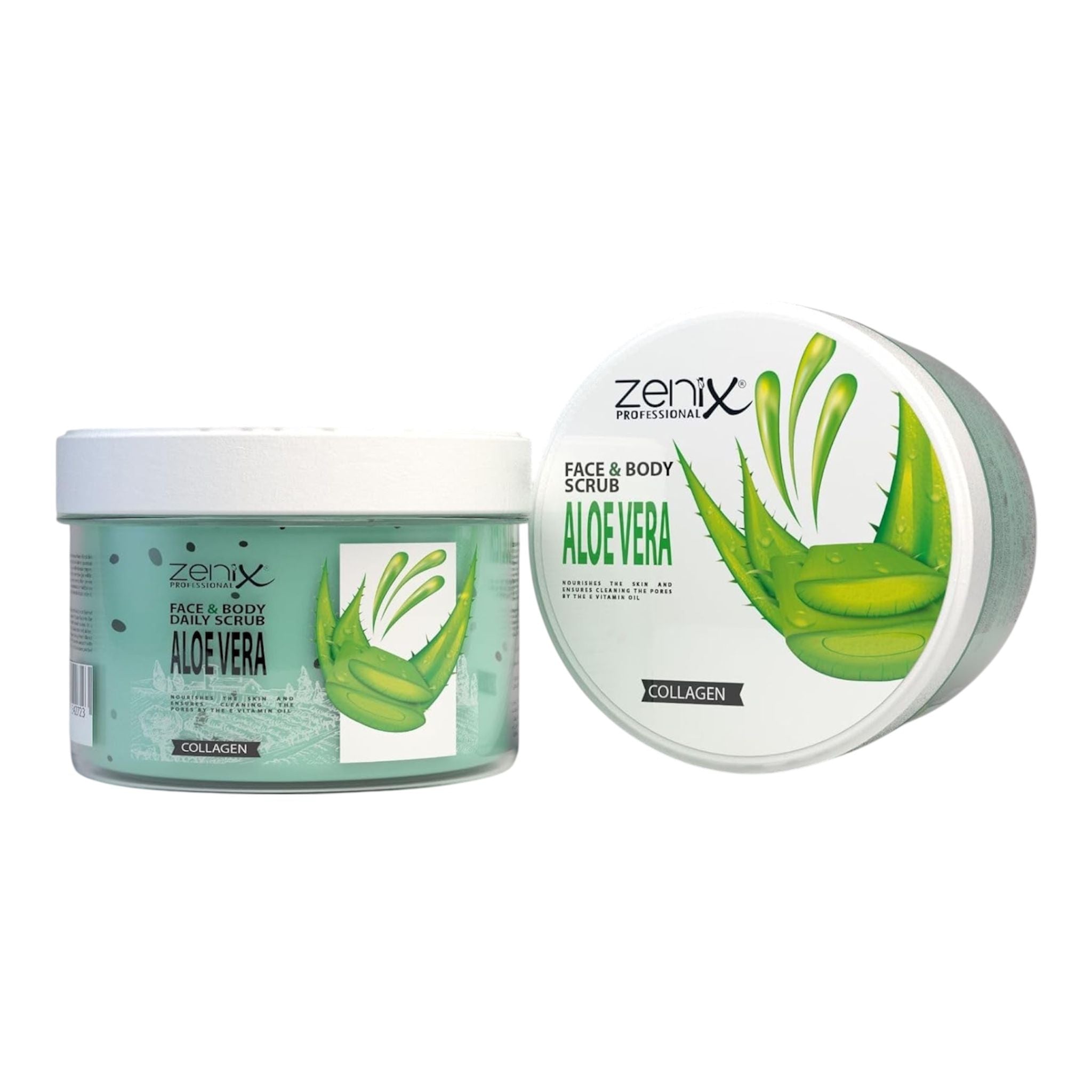 Zenix Face & Body Scrub 275ml | Hautreinigendes Peeling für Gesicht und Körper | entfernt abgestorbene Zellen | klärt Talg | pflegt die Haut | Spendet der Haut Feuchtigkeit - (Aloe Vera)