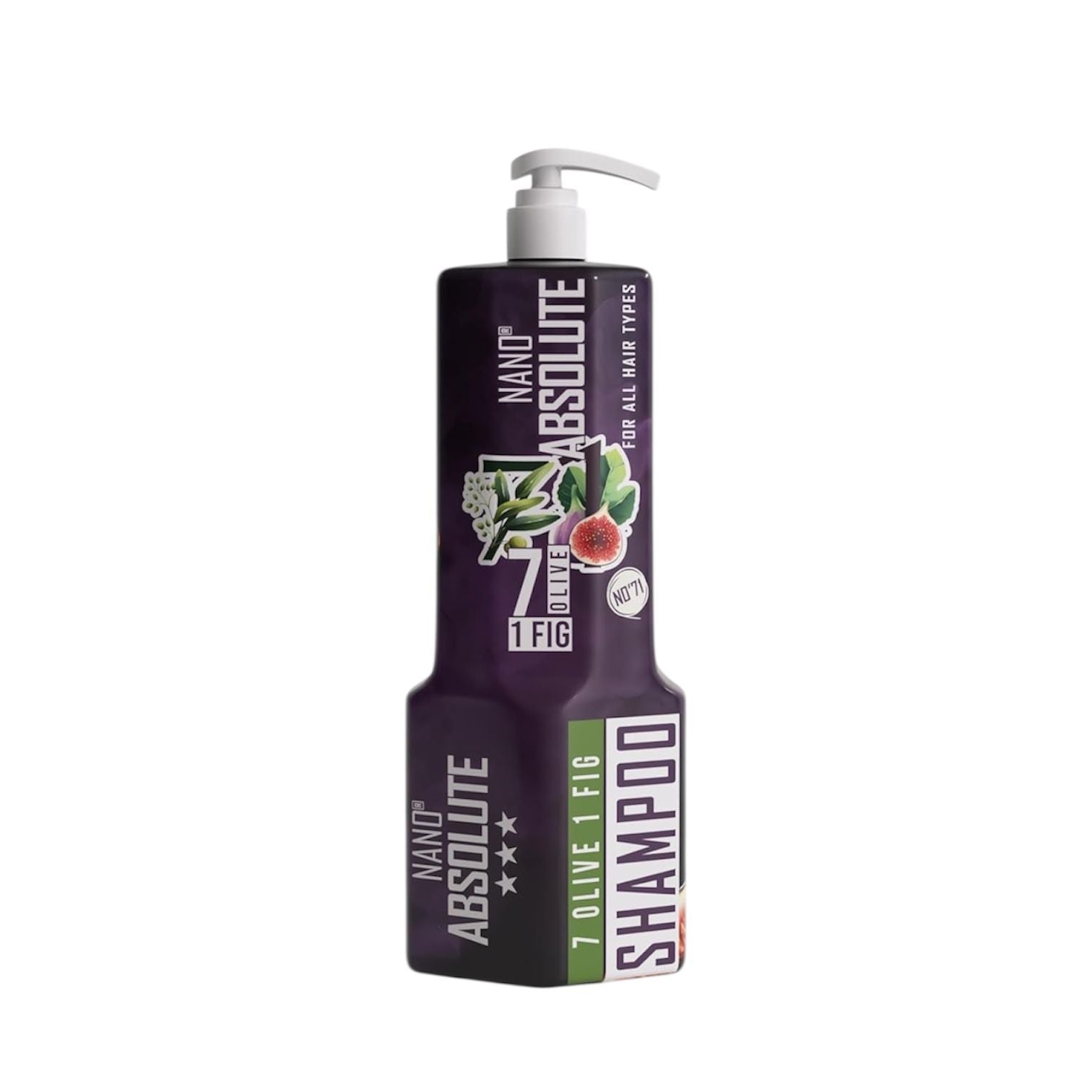 NANO ABSOLUTE 7 Olive 1 Fig Shampoo 1L – Olivenöl & Feigenextrakt – feuchtigkeitsspendend & reparierend