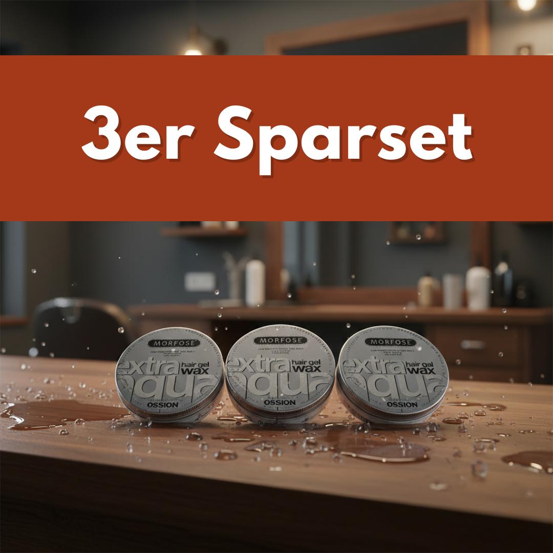 3ER SPARSET Morfose Aqua Gel Wax Extra Strong 3x175 ml – Professionelles Gel-Wachs für präzise Looks