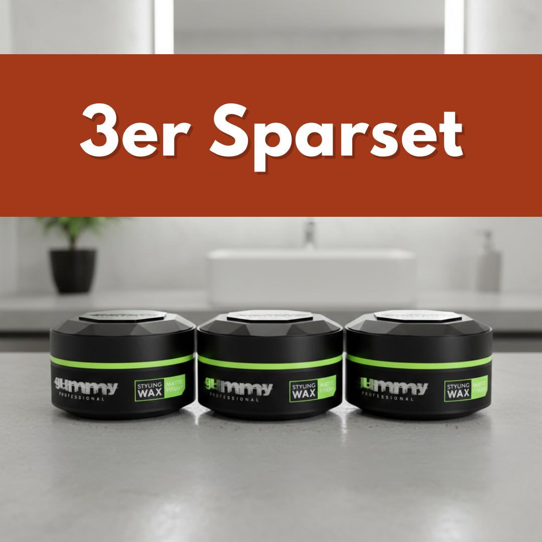 3er SPARSET Gummy Styling Wax Matte Finish 3x150 ml – Mattes Haarwachs für starken Halt & natürliche Struktur