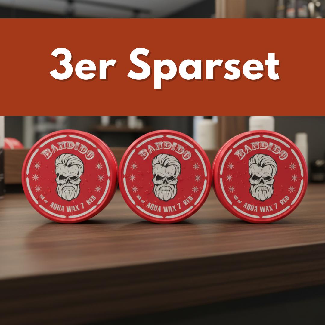 3ER SPARSET Bandido Aqua Hair Wax Nr.7 Red 150ml Haarwachs mit Fruchtigem Duft