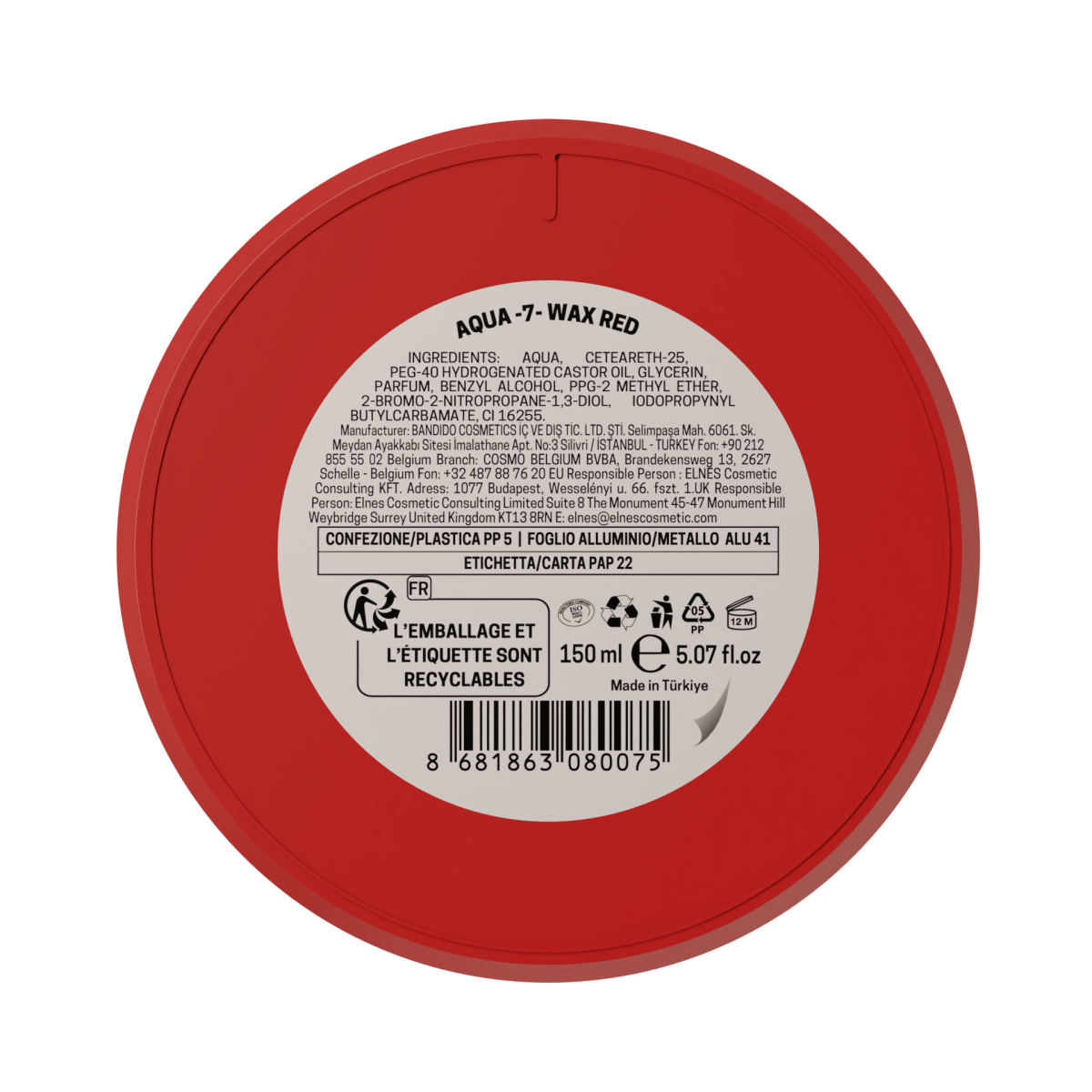 Bandido Aqua Hair Wax Nr.7 Red 150ml Haarwachs mit Fruchtigem Duft - AZURUM