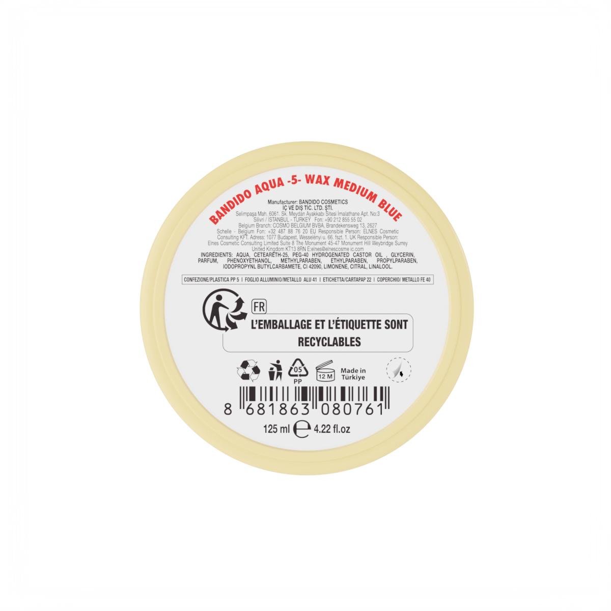 Bandido Aqua Wax Nr. 5 Blue 125ml Haargel mit Kaugummi Duft - AZURUM