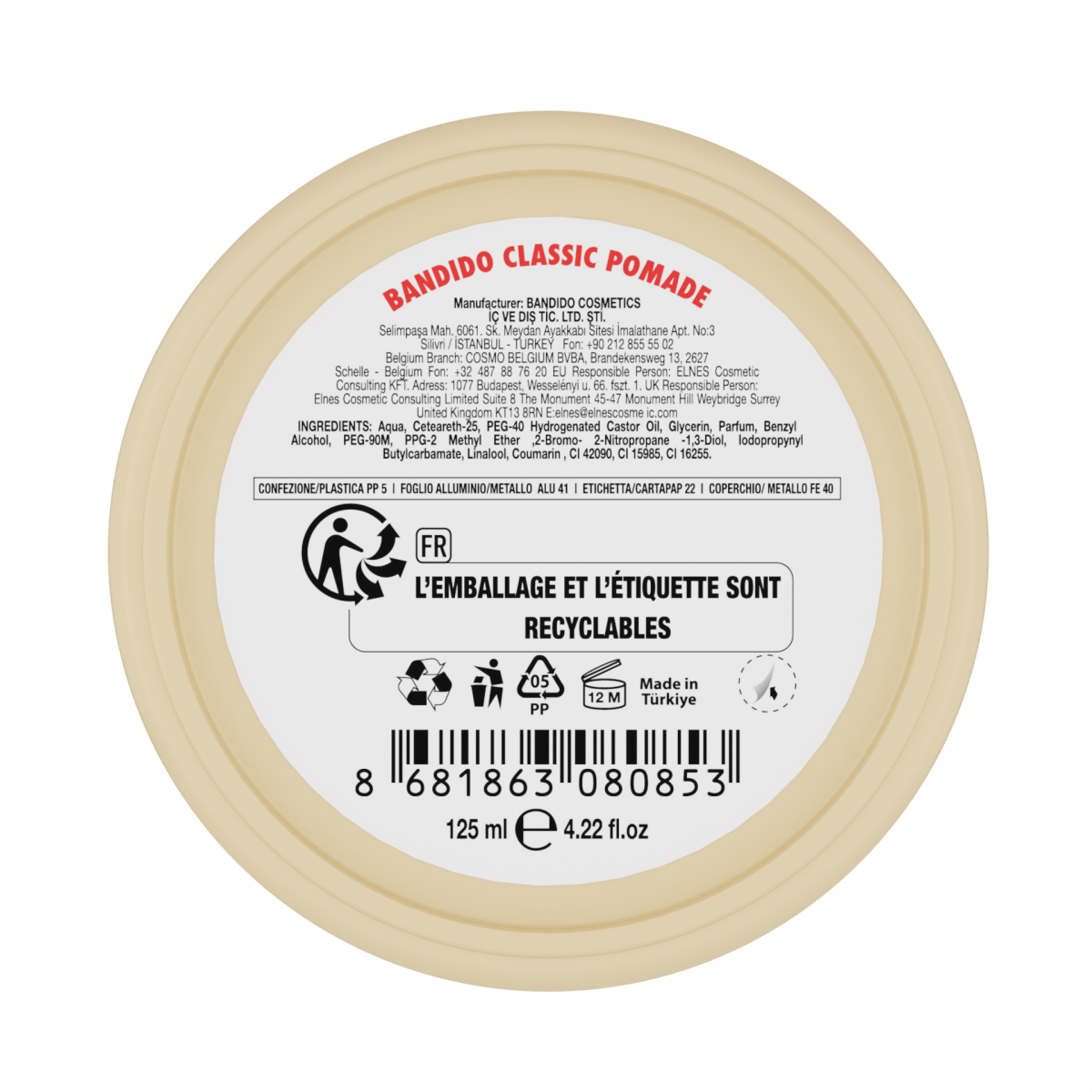 Bandido Classic Pomade Herren 125ml Haarwachs Männer - AZURUM