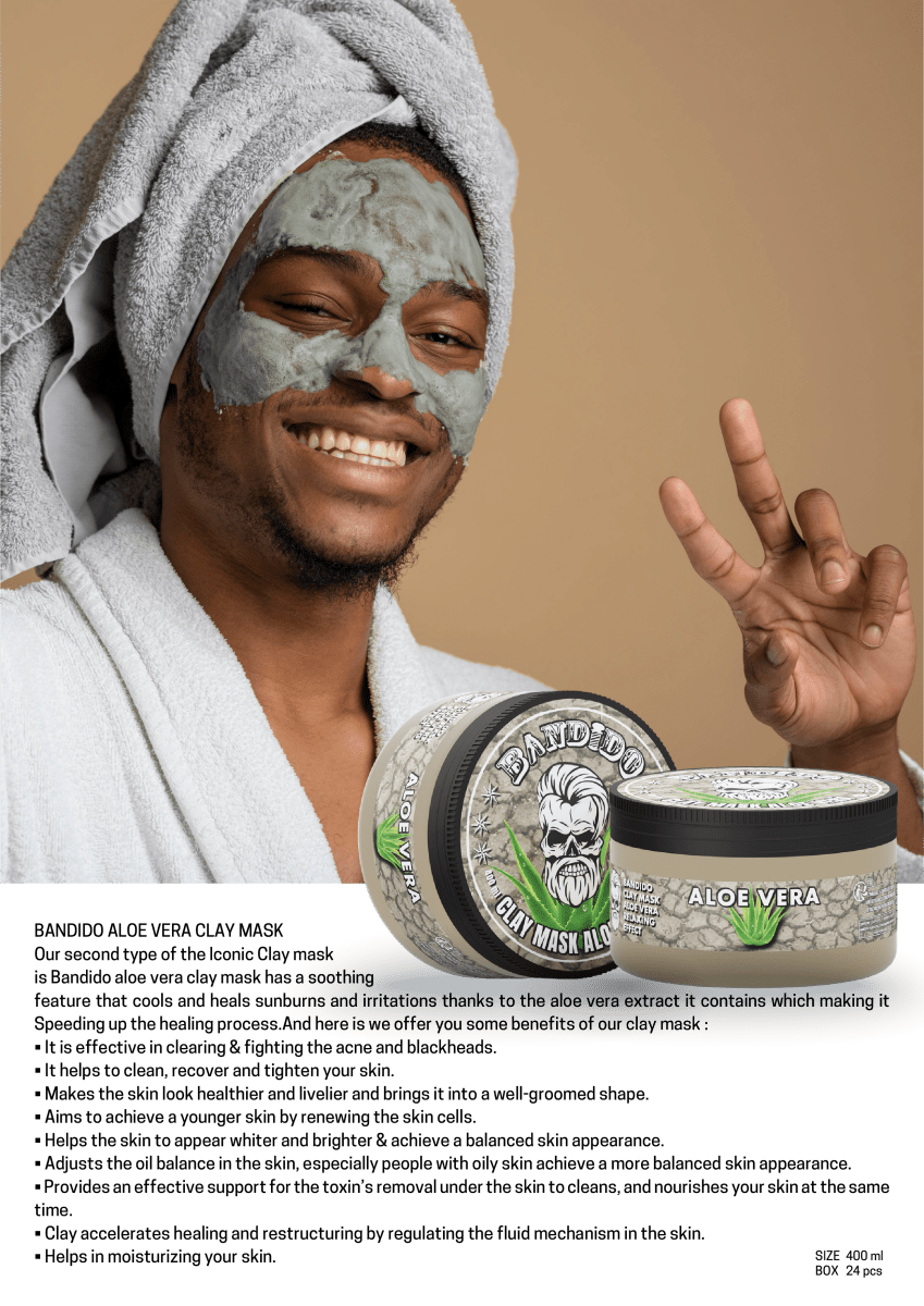Bandido Clay Mask - Gesichtsmaske mit Alo Vera extrahierter Tonerde 400 gr - AZURUM