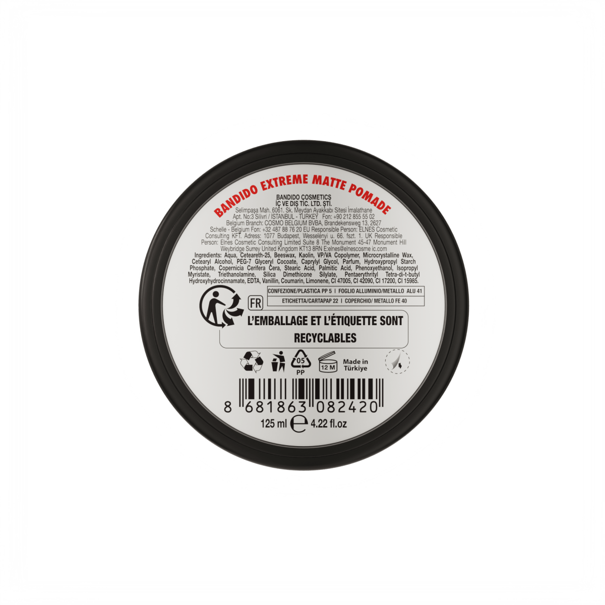 Bandido Matte Finish Pomade Original 125ml - AZURUM