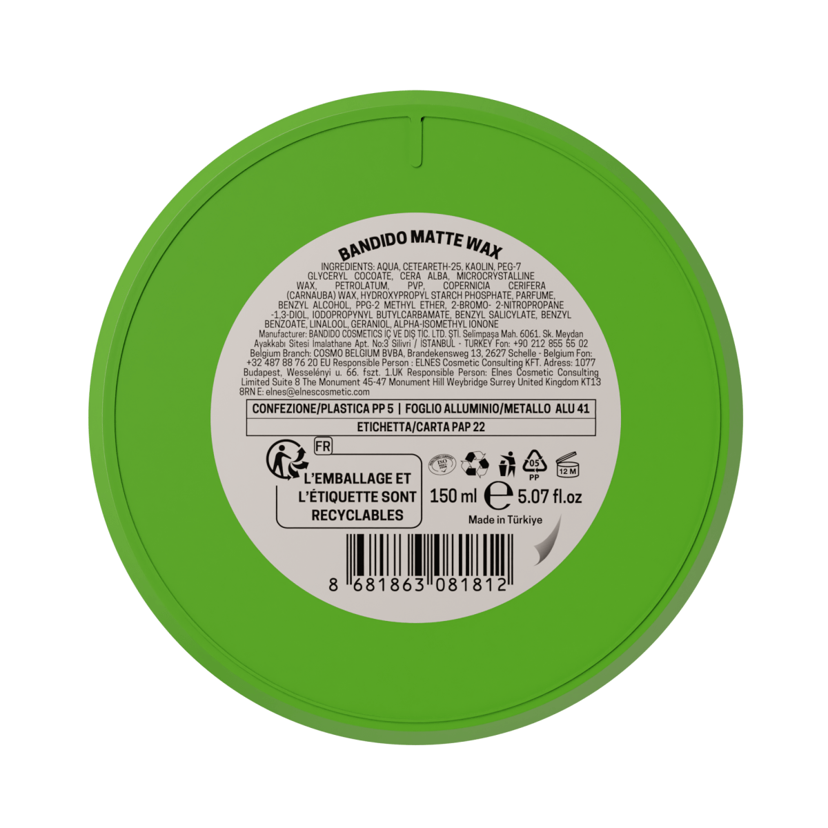 Bandido Matte Hair Wax 150ml | Haarwachs Matt mit Natürlichem Look - AZURUM