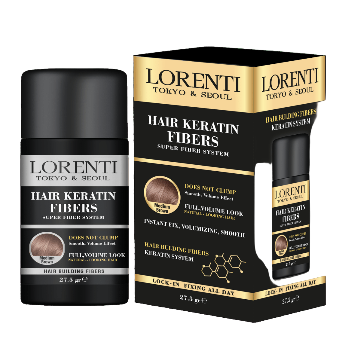 Lorenti Medium Braun Haarfaser 27,5gr - AZURUM