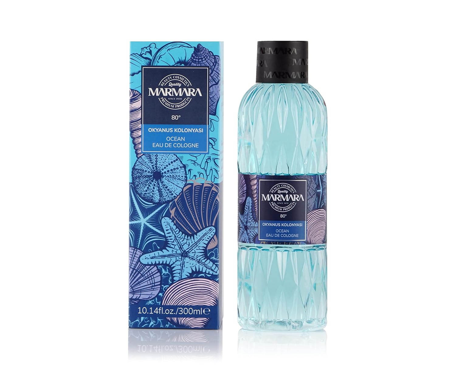 Marmara Kolonya Zitrone 400ml, Amber, Kirschblüte & Ocean 300ml